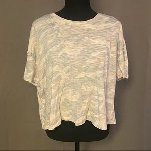 White Camo Crop Tee